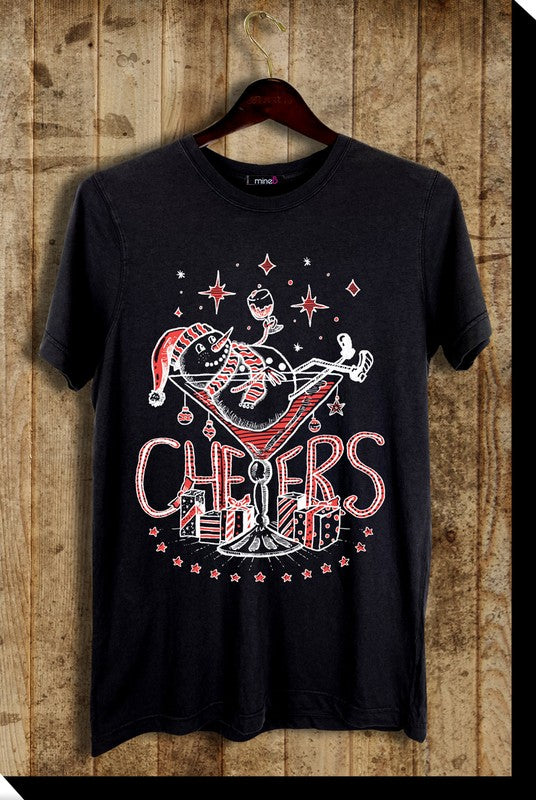 Cheers Merry Christmas Graphic Tee