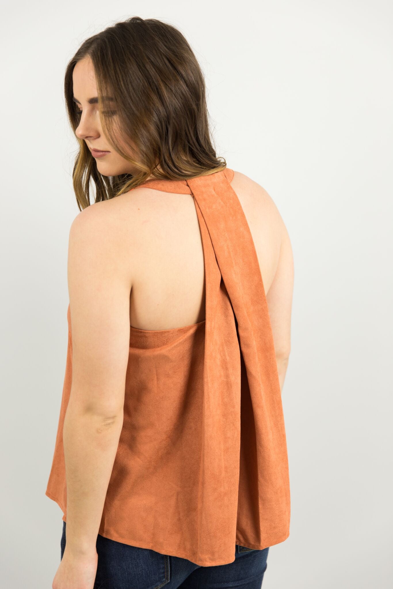 Suede Sleeveless Top