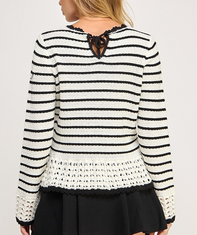 Cable Peplum Sweater Top