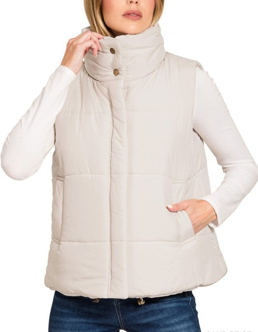 Cream Puffer Vest
