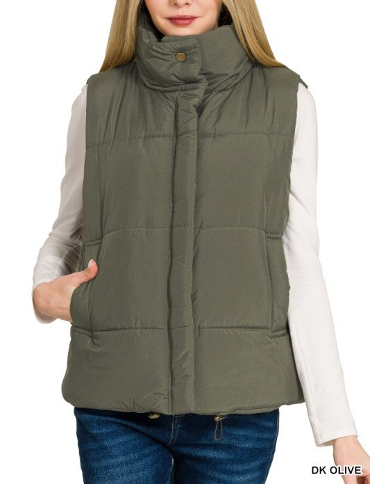 Olive Puffer Vest