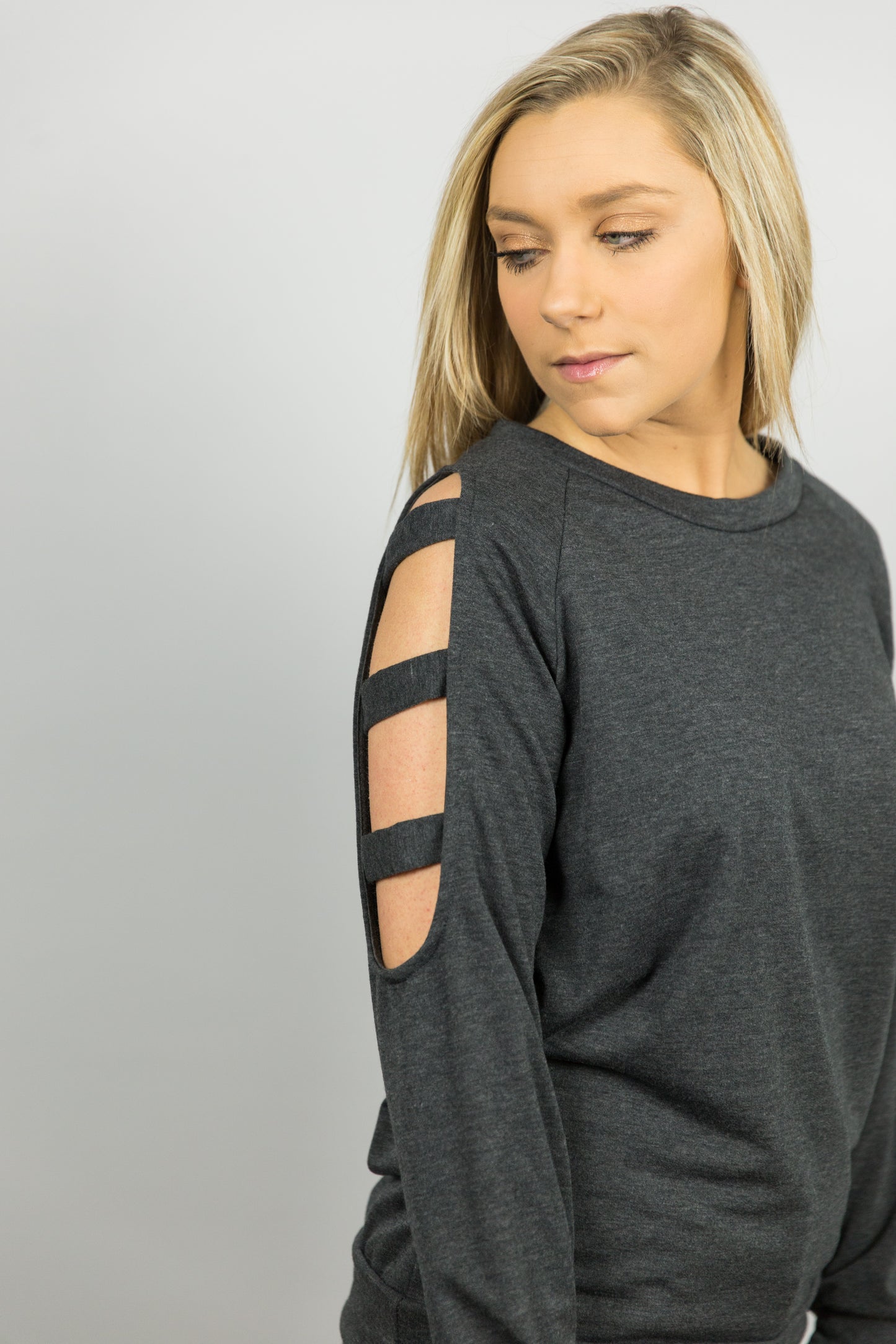 Cold Shoulder Ladder Cutout Top