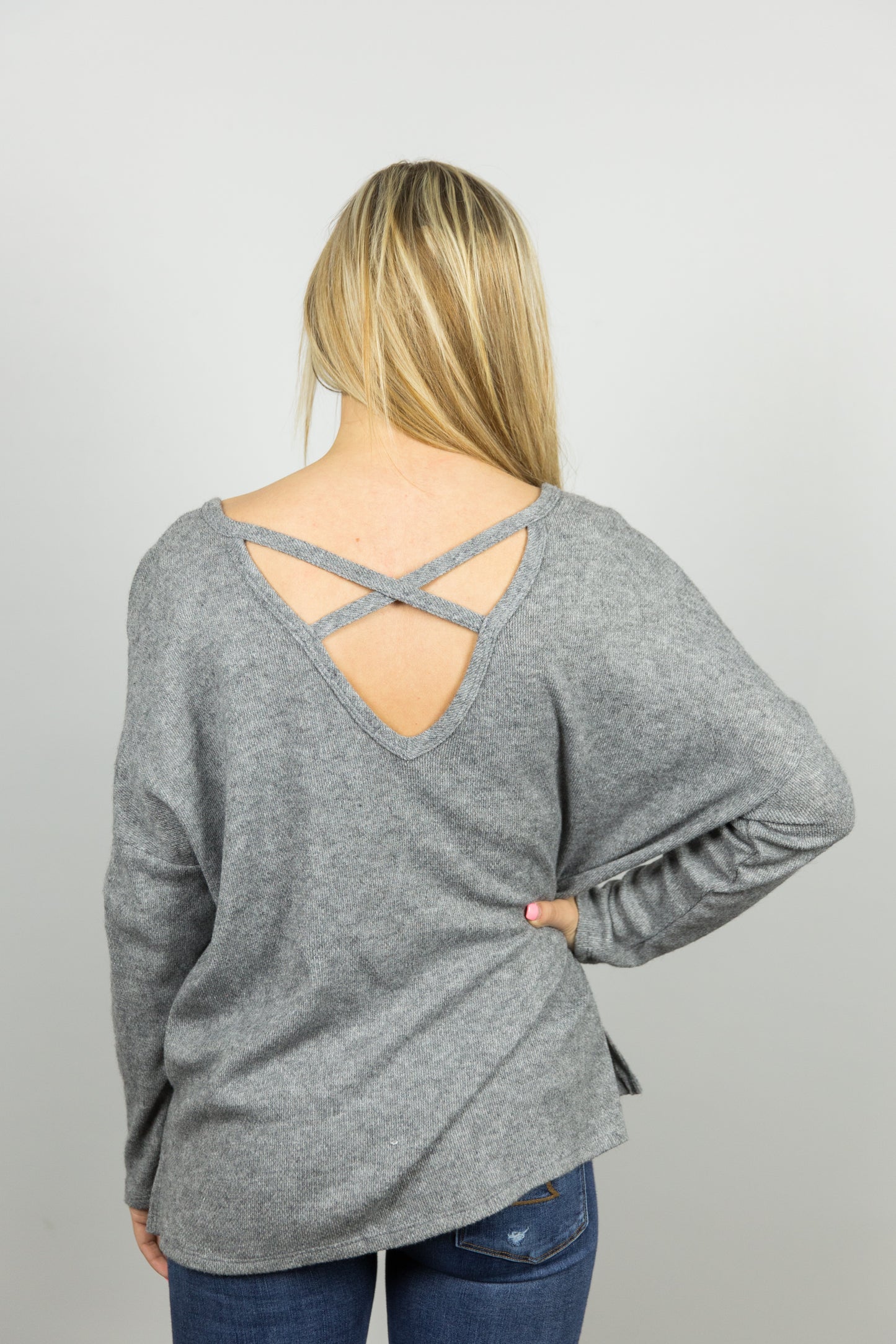 Blue Criss Cross Front and Back Top