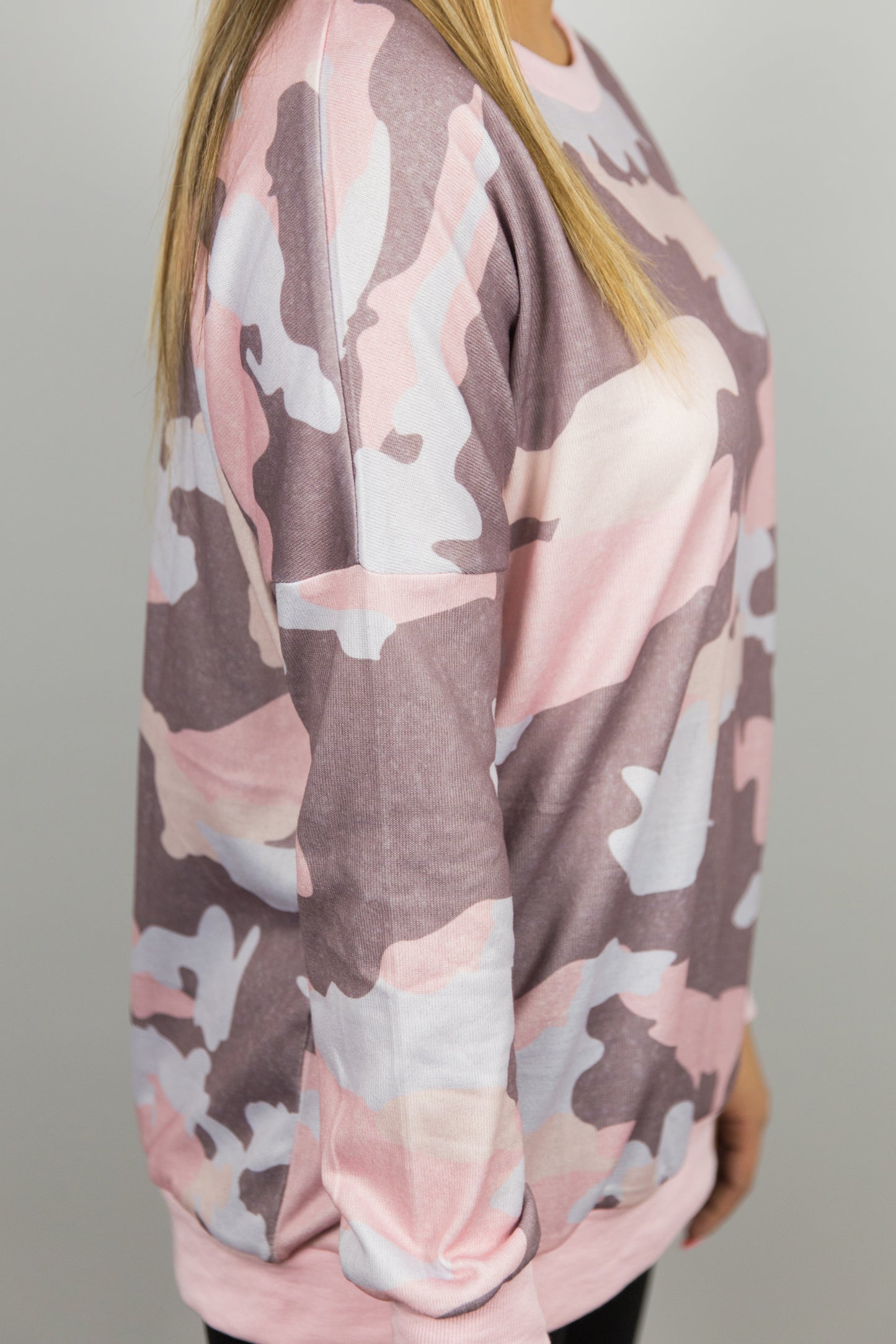 Camo Print Casual Long Sleeve Top