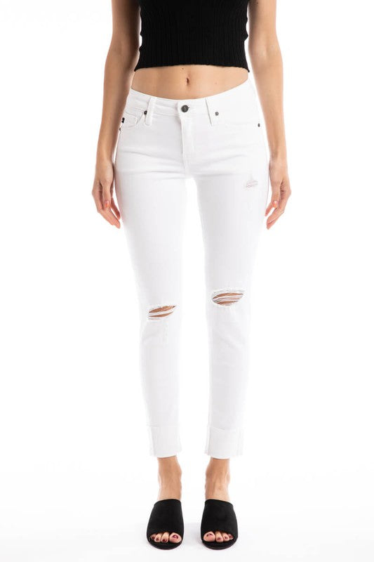Kan Can White Distressed Jean