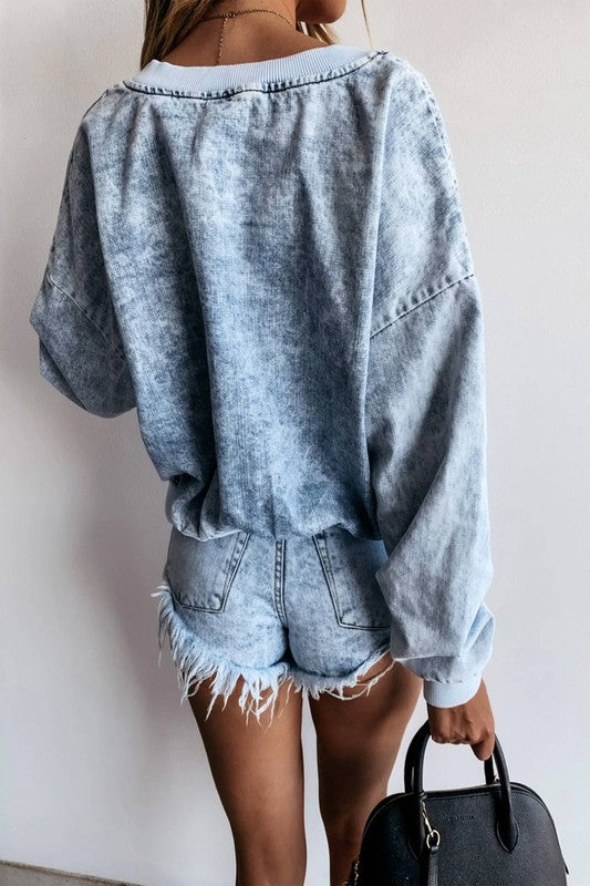 Piper Washed Denim Top