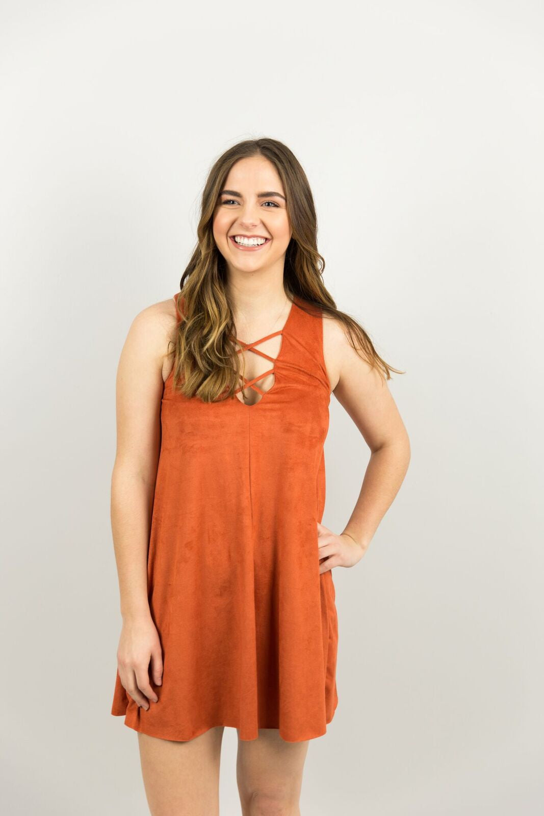 Elysian Suede Criss Cross Dress