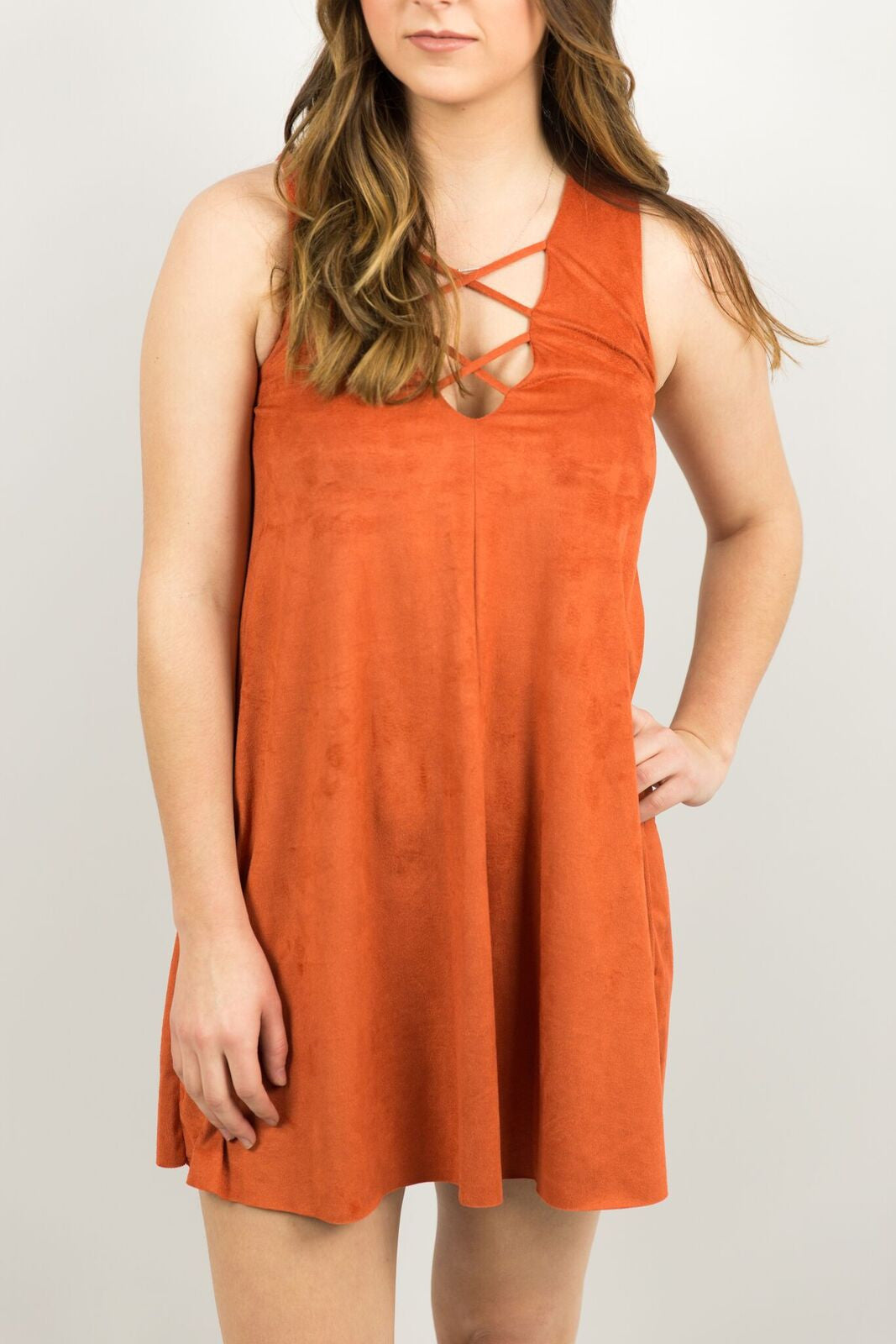 Elysian Suede Criss Cross Dress