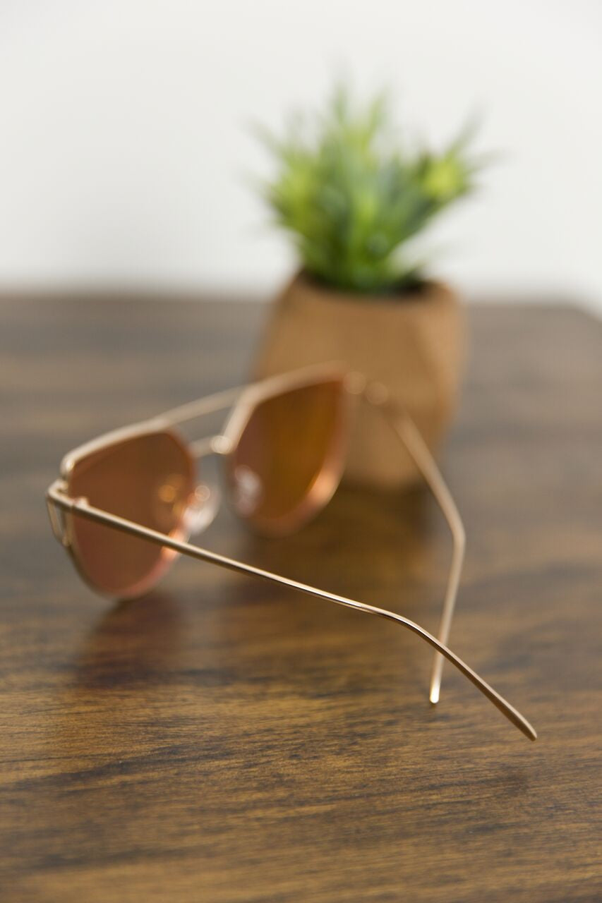 Gold Rimmed Sunnies with Mirrored Lenses