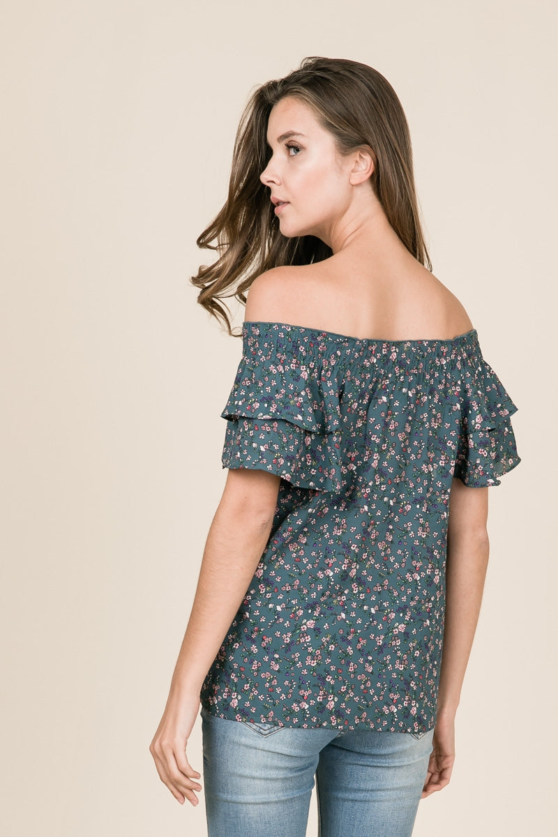 Floral off the shoulder top