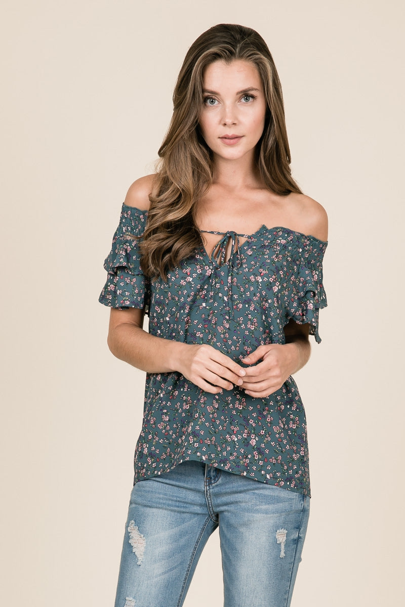 Floral off the shoulder top