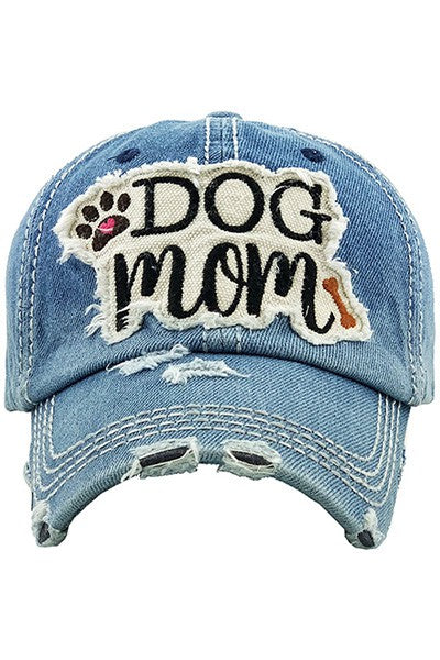 Dog Mom Baseball Cap-Blue