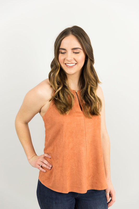 Suede Sleeveless Top